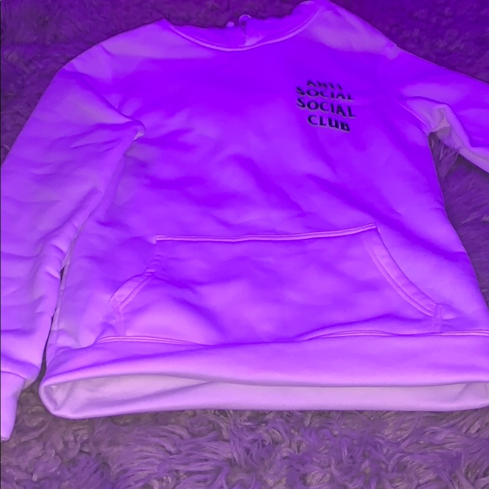white anti social social clue hoodie